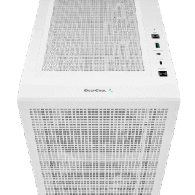 DeepCool CH560 Digital ATX Mesh Front Mid-Tower With Built-in Dual Status Digital LCD Display And 3X Front 140mm + 1X Rear 120mm ARGB Fans And Tempered Glass Side Panel - White Colour - Image 8