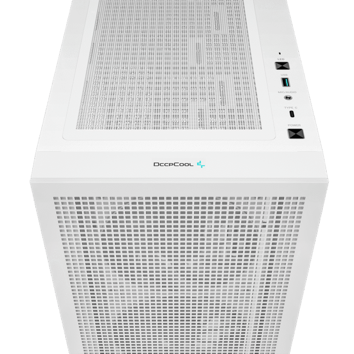 DeepCool CH560 Digital ATX Mesh Front Mid-Tower With Built-in Dual Status Digital LCD Display And 3X Front 140mm + 1X Rear 120mm ARGB Fans And Tempered Glass Side Panel - White Colour - Image 8