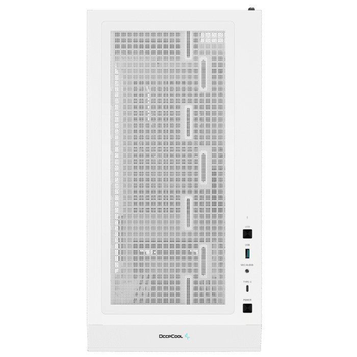DeepCool CH560 Digital ATX Mesh Front Mid-Tower With Built-in Dual Status Digital LCD Display And 3X Front 140mm + 1X Rear 120mm ARGB Fans And Tempered Glass Side Panel - White Colour - Image 9