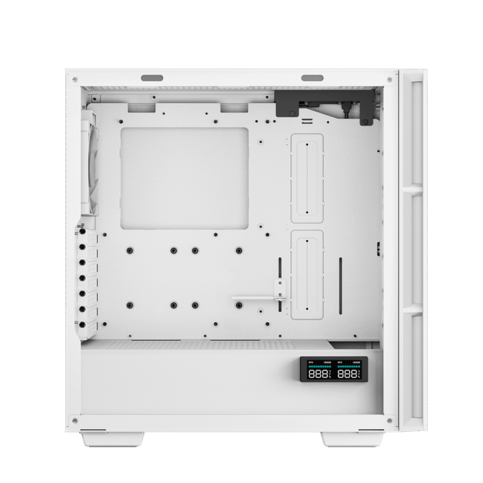 DeepCool CH560 Digital ATX Mesh Front Mid-Tower With Built-in Dual Status Digital LCD Display And 3X Front 140mm + 1X Rear 120mm ARGB Fans And Tempered Glass Side Panel - White Colour - Image 5