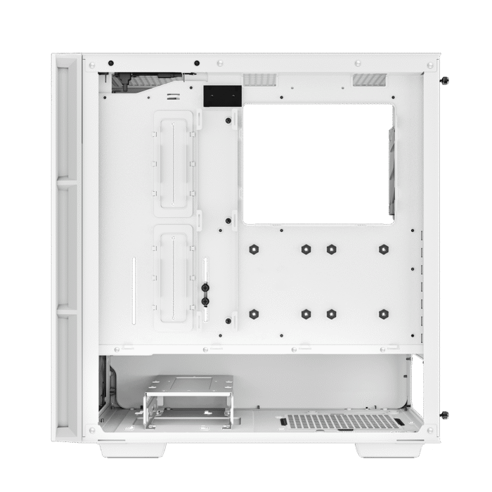 DeepCool CH560 Digital ATX Mesh Front Mid-Tower With Built-in Dual Status Digital LCD Display And 3X Front 140mm + 1X Rear 120mm ARGB Fans And Tempered Glass Side Panel - White Colour - Image 6