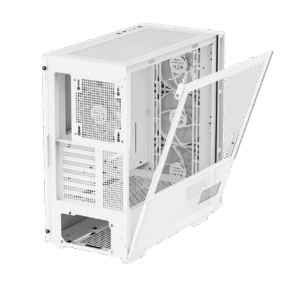 DeepCool CH560 Digital ATX Mesh Front Mid-Tower With Built-in Dual Status Digital LCD Display And 3X Front 140mm + 1X Rear 120mm ARGB Fans And Tempered Glass Side Panel - White Colour - Image 7