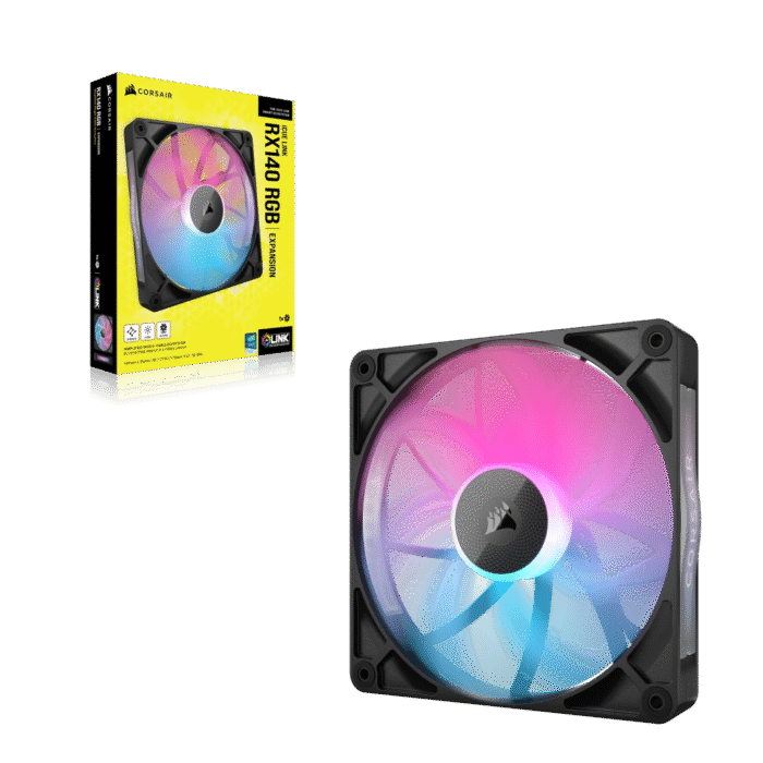 Corsair iCUE LINK RX140 RGB 140mm PWM Single Fan Expansion – Black - Image 3