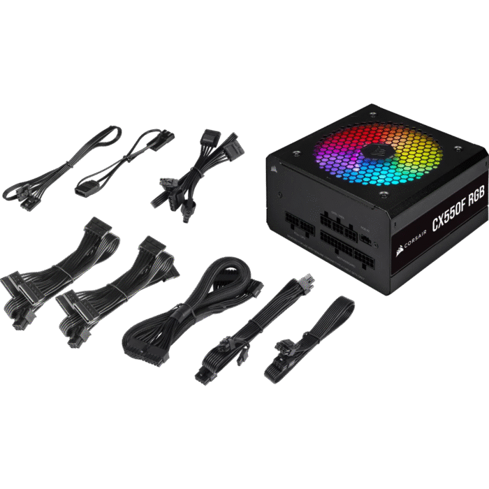 Corsair CX Series CX550F RGB — 550 Watt 80 Plus Bronze Certified Fully Modular RGB PSU (WW) - Image 16