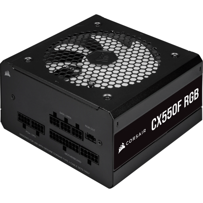Corsair CX Series CX550F RGB — 550 Watt 80 Plus Bronze Certified Fully Modular RGB PSU (WW) - Image 2