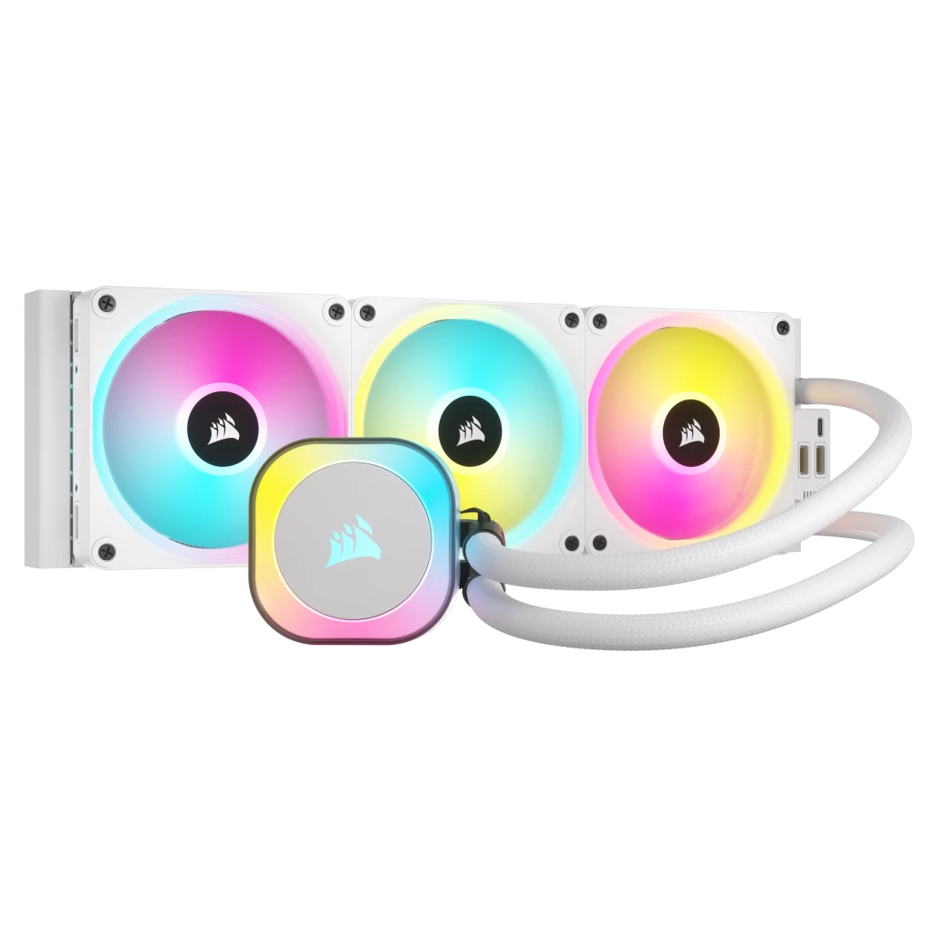 CW-9061006-WW (1) Corsair iCUE LINK H150i RGB AIO 360mm Liquid CPU Cooler - White - End of Life - Image 1