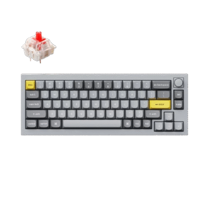 Keychron Q2 QMK Custom Mechanical Keyboard Knob Silver Grey - Gateron G Pro - Red Switches