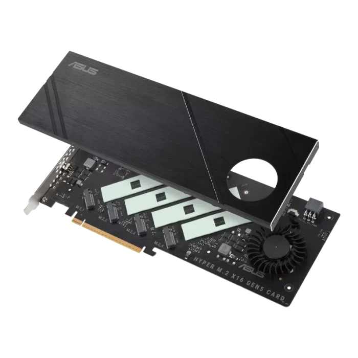 Asus Hyper M.2 x16 Gen5 Card (PCIe 5.0/4.0) supports up to four NVMe M.2 (2242/2260/2280/22110) devices at up to 512 Gbps for RAID - Image 4