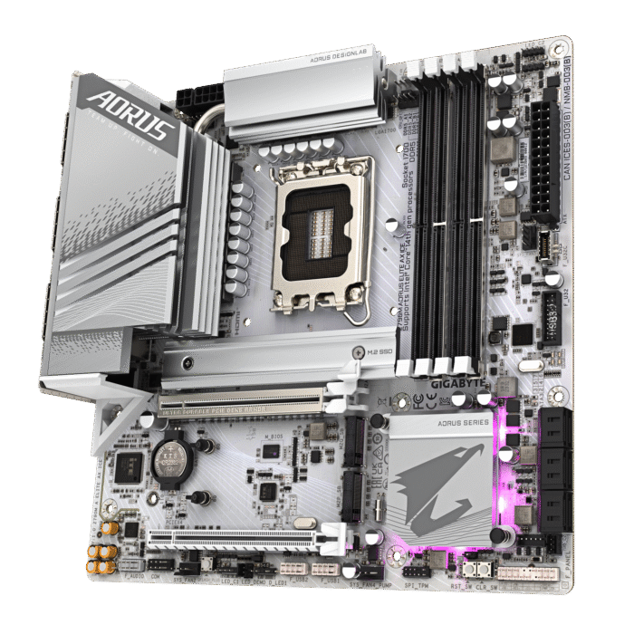 Gigabyte  Z790M AORUS ELITE AX ICE - LGA 1700 Motherboard - Image 3