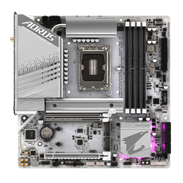 Gigabyte  Z790M AORUS ELITE AX ICE - LGA 1700 Motherboard - Image 2