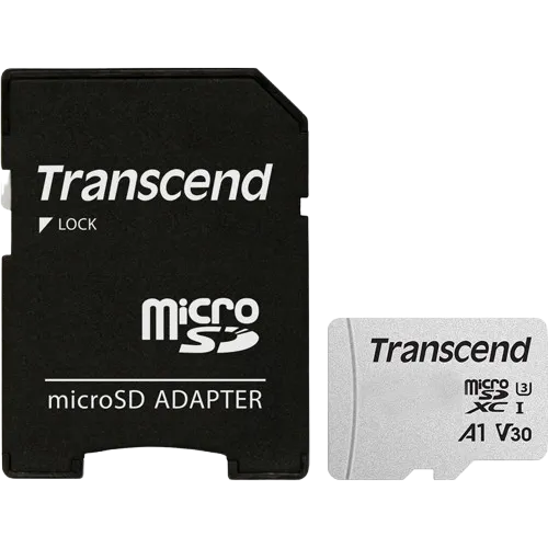 Transcend USD300S - microSDXC I U3 V30 A1 - Adapter Transcend 256GB USD300S microSDXC I, U3, V30, A1 (with adapter) / 3D NAND Flash - Image 1