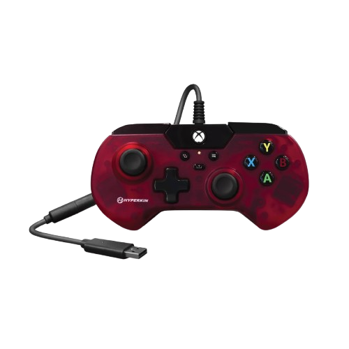 M02628-RR (1) Hyperkin X91 Retro Wired Xbox Controller - Ruby Red - Image 1
