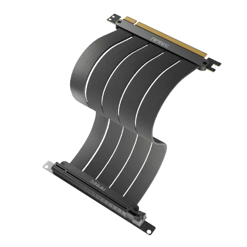 AT-RCAB-BK200-PCIE4 Antec GPU Riser Cable PCIE 4.0 Black (200mm) - Image 1