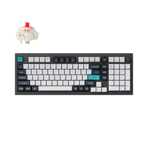 Q5M-M1 Keychron Q5 Max 96% QMK/VIA Wireless Custom Mechanical Keyboard With Knob - Gateron Jupiter Red - Carbon Black - Image 1