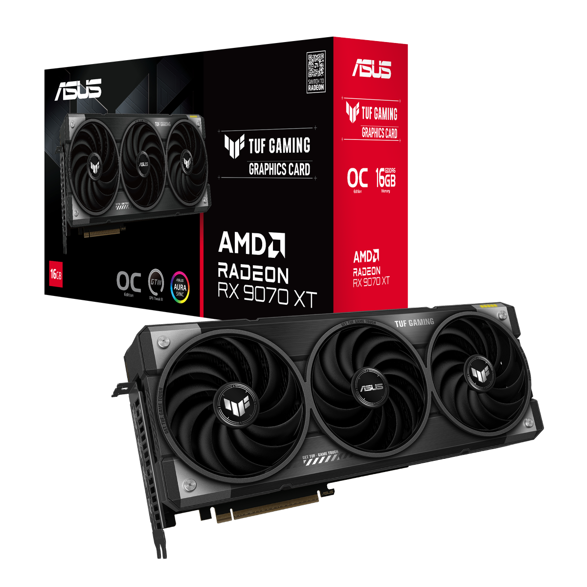 TUF-RX9070XT-O16G-GAMING-1 ASUS TUF Gaming Radeon RX 9070 XT OC Edition 16GB GDDR6 - Image 1