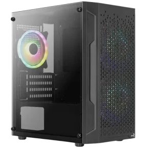 Aerocool Trinity Mini V3 Black Tower case - 3x RGB Fans Incl - mATX