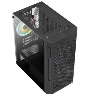 Aerocool Trinity Mini V3 Black Tower case - 3x RGB Fans Incl - mATX - Image 5