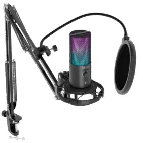Fifine T669 Pro3 USB Microphone with Pop Filter & Boom Arm Stand