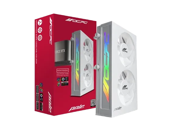 OCPOLEP1X2CWH (1) OCPC POLE P1 GPU Cooling Stand – White - Image 1