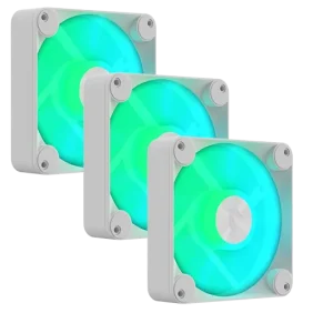 Aerocool APNX FP1 120mm PWM ARGB Fan - White - 3 pack with hub