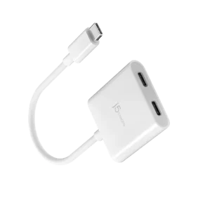 J5Create JCA164 USB-C to Dual USB-C with Video or Power Delivery - Image 2