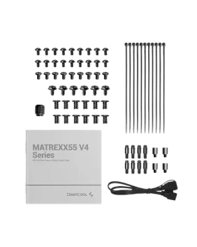 Deepcool MATREXX 55 Mesh V4 C ATX Chassis with Upgraded Front LED Strip, 3X 140mm (Front) and 1X 120mm A-RGB PWM-Enabled Pre-Installed Fans - Black - Image 5