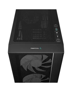 Deepcool MATREXX 55 Mesh V4 C ATX Chassis with Upgraded Front LED Strip, 3X 140mm (Front) and 1X 120mm A-RGB PWM-Enabled Pre-Installed Fans - Black - Image 3