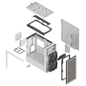 HAVN BF 360 Flow Mid Tower EATX Case Incl 3 Pre-installed Fans – White - Image 11