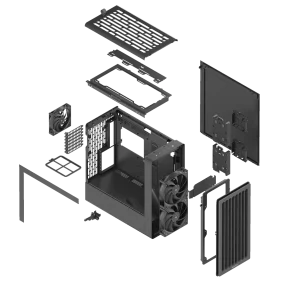HAVN BF 360 Flow Mid Tower EATX Case Incl 3 Pre-installed Fans – Black - Image 11