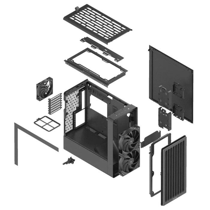 HAVN BF 360 Flow Mid Tower EATX Case Incl 3 Pre-installed Fans – Black - Image 11