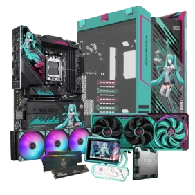 PCBuilder ASUS X MIKU Ryzen 7 9800X3D 32GB DDR5 RTX 5080 2TB Nvme Windows 11 Gaming PC