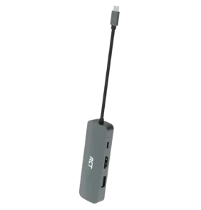 RCT compact 4-in-1 USB Type C hub with 1 HDMI; 1 USB 3.0; RJ45 and USB C Power Pass-through - Image 3