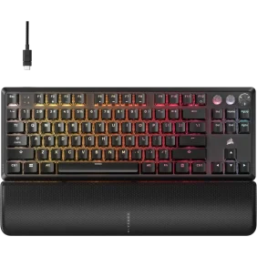 Corsair K70 PRO TKL High-Performance Hall Effect Programmable Gaming Keyboard with Rapid Trigger - ABS Double-Shot - Keycaps - Black