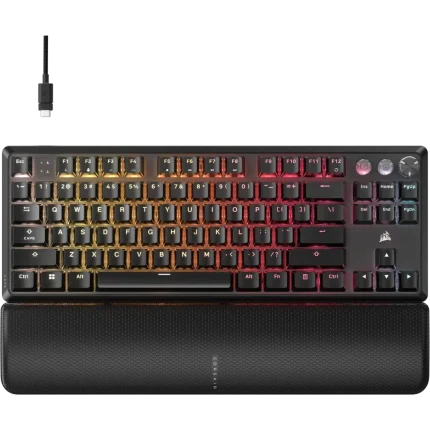 Corsair K70 PRO TKL High-Performance Hall Effect Programmable Gaming Keyboard with Rapid Trigger - ABS Double-Shot - Keycaps - Black