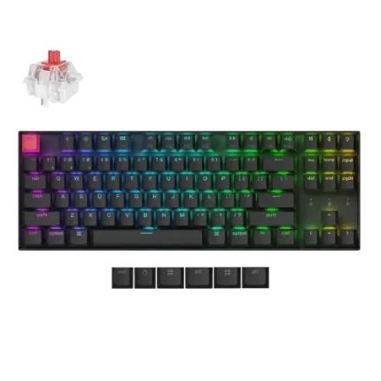 Keychron K8 QMK Wireless Mechanical Keyboard (Version 2) - RGB Blacklight - Keychron Super Switch (Hot Swappable) - Red Switch