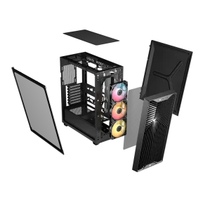 Corsair 3200D RS ARGB Mid-Tower PC Case  3x RS120 ARGB fans incl - Black - Image 3