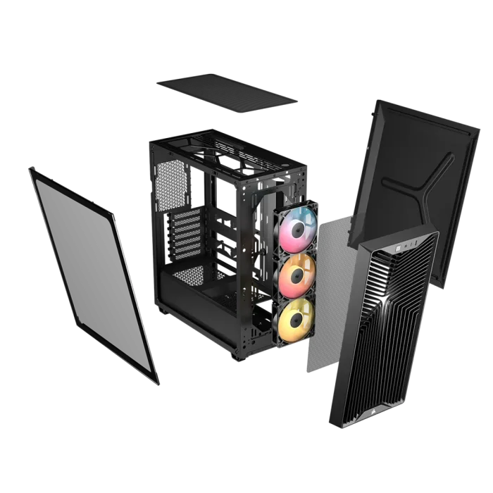 Corsair 3200D RS ARGB Mid-Tower PC Case  3x RS120 ARGB fans incl - Black - Image 3