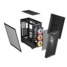 Corsair 3200D RS ARGB Mid-Tower PC Case  3x RS120 ARGB fans incl - Smoke - Image 3