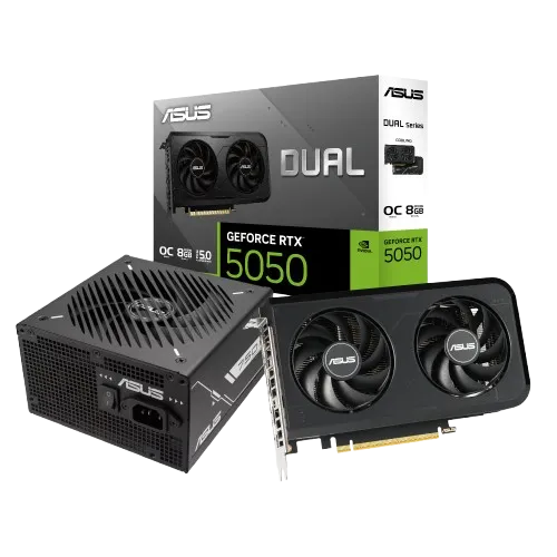 ASUS_CC_BUN_4 Asus Nvidia GeForce RTX 5050 OC Edition and 750W 80 PLUS Bronze Non-Modular Power Supply Bundle - Image 1