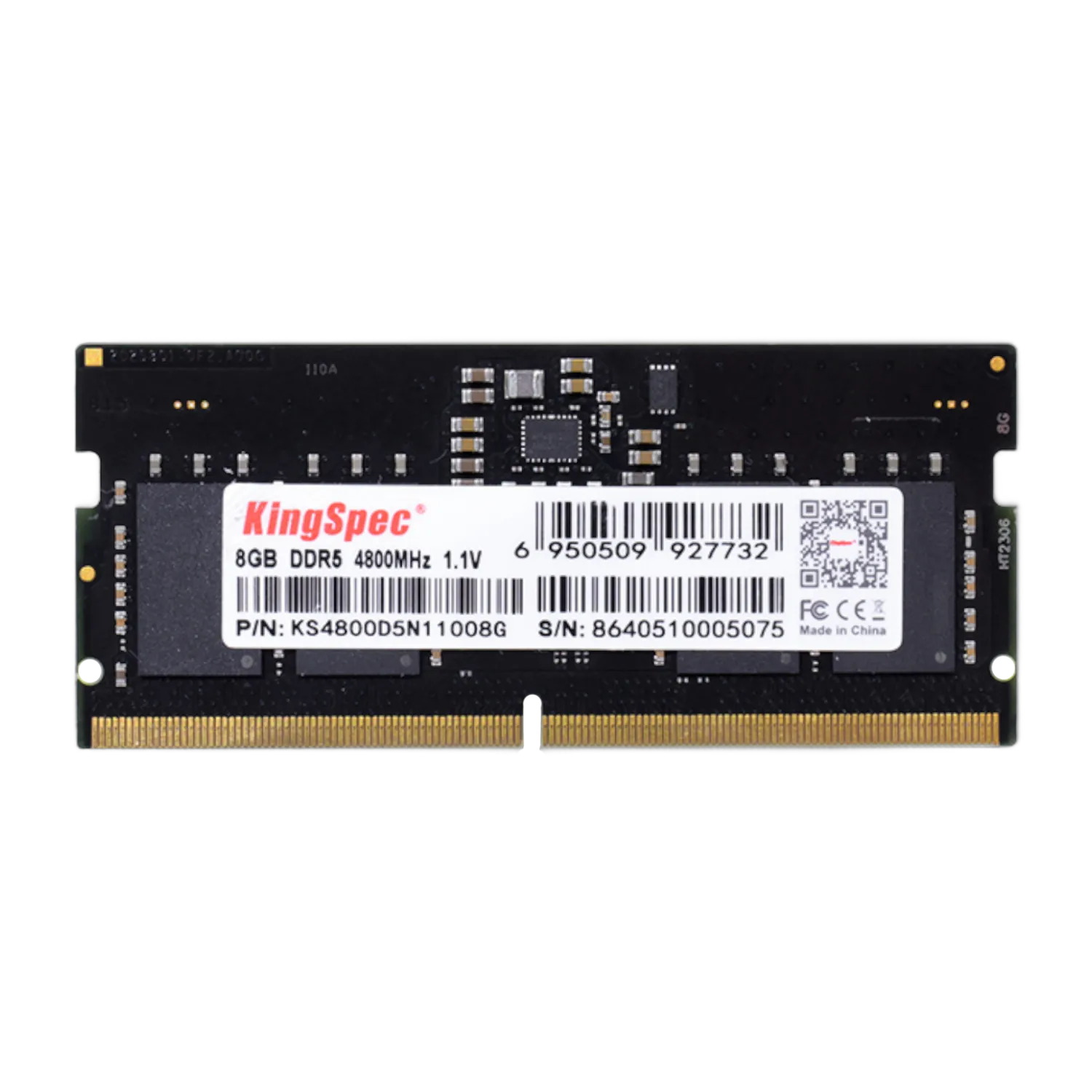 KS4800D5N11008G KingSpec 8GB 4800MHz DDR5 SODIMM Notebook Memory - Image 1