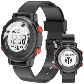 Volkano Kids Digital Watch with Apple Find My – 3ATM Waterproof (Anti-Lost) - Black
