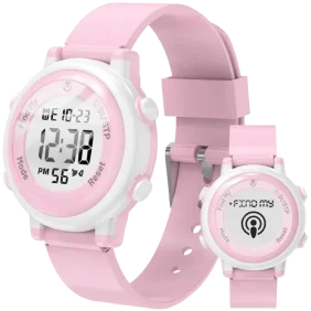 Volkano Kids Digital Watch with Apple Find My – 3ATM Waterproof (Anti-Lost) - Pink